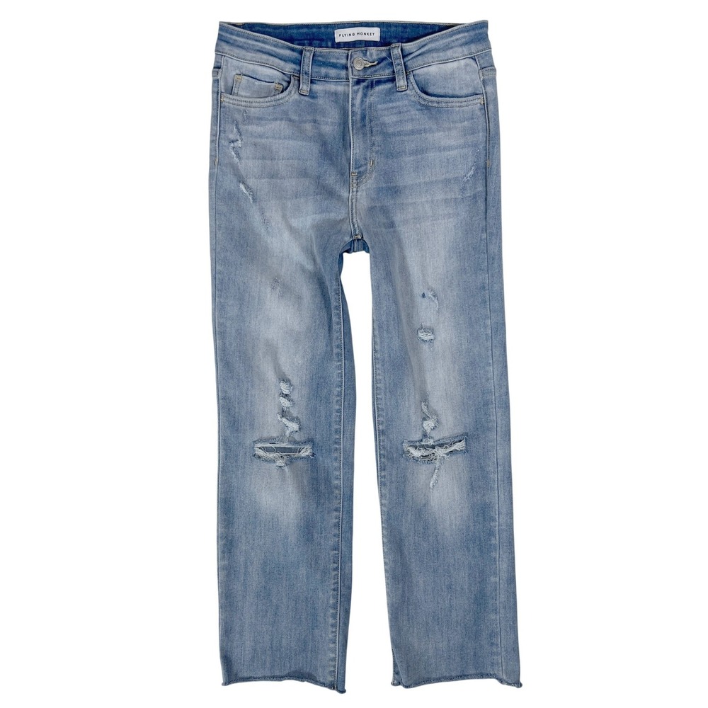 Flying Monkey Lani Mom Jeans 28 High Rise Straight 90s Vibe Retro Boho Festival